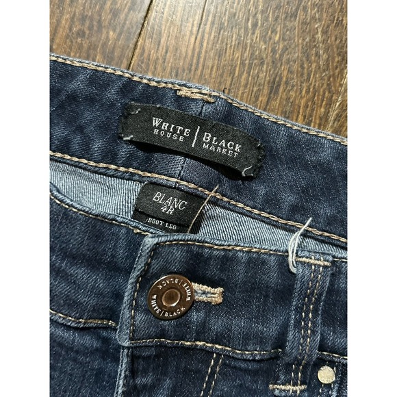 White House Black Market Mid Rise Boot Leg Boot Cut Jeans Blanc 4R - Picture 2 of 7